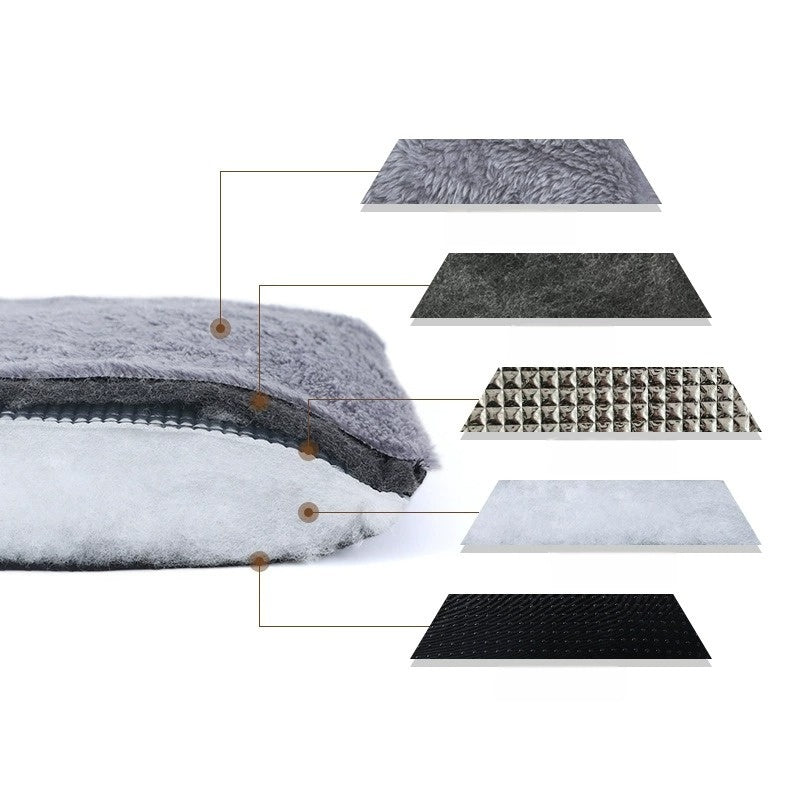 Self-Heating Pet Mat for Dogs and Cats Thick Warm Bed Pad Soft Thermal Blanket Non-Electric Heated Cushion for Winter
