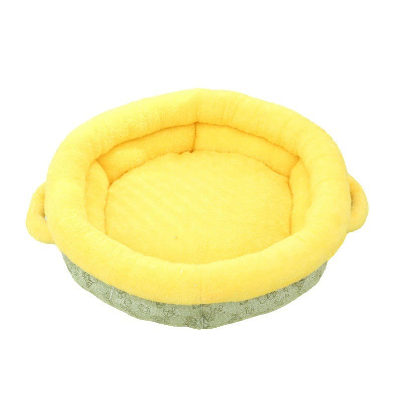 Warm Winter Pet Bed Round Windproof Nest for Cats and Dogs
