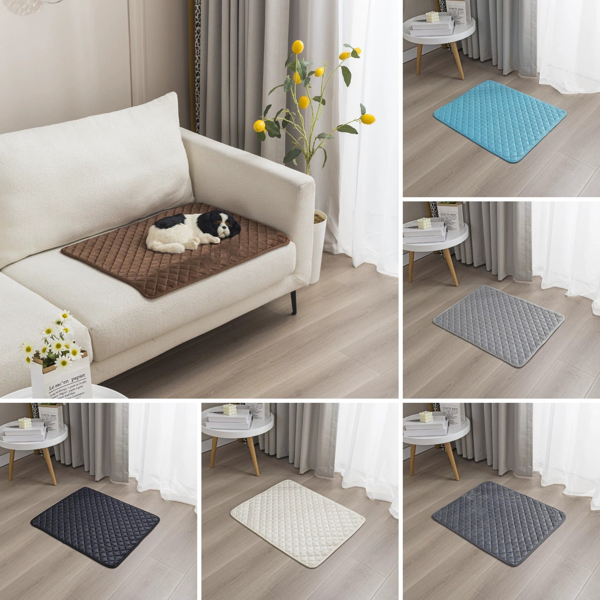 Plush Non-Slip Pet Mat Soft Sleeping Pad for Dogs and Cats Multi-Purpose Washable Blanket for Home and Car