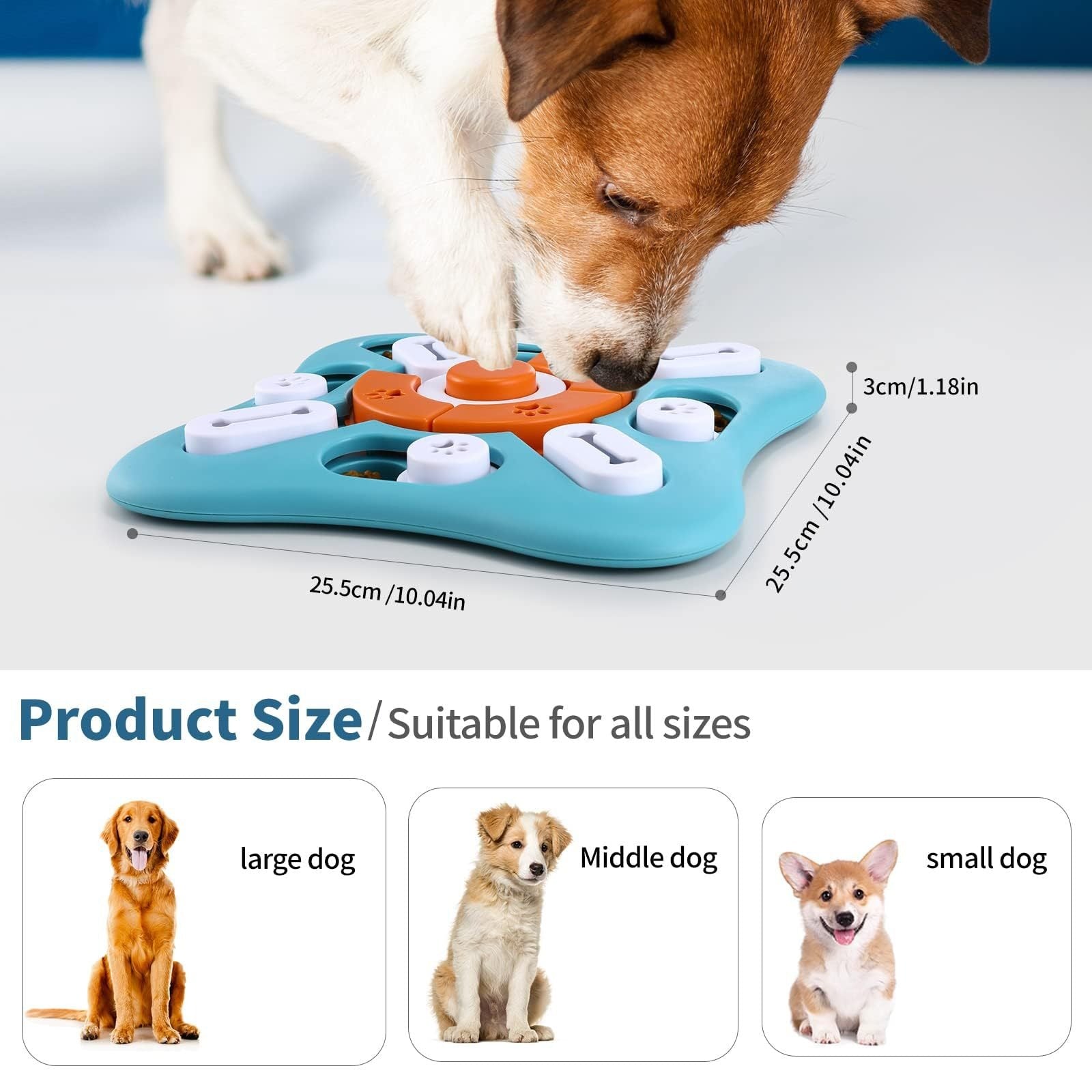 Interactive Pet Puzzle Toy for Dogs and Cats Slow Feeder Treat Dispensing Sound Toy for Smart Pets
